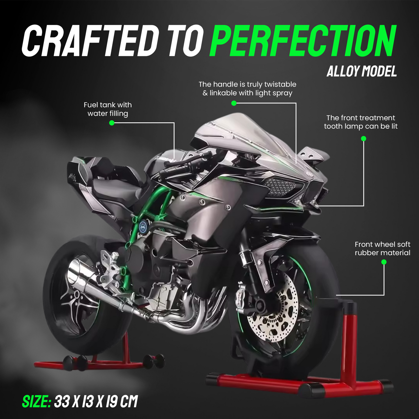 1:6 Kawasaki Ninja H2R - With Smoke